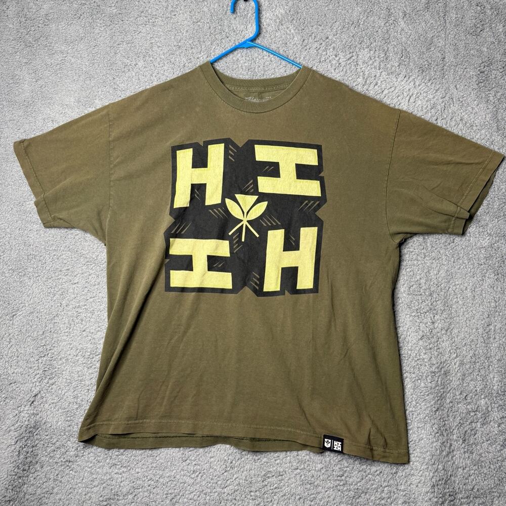 Hawaii's Finest T Shirt Mens 2XL Green Graphic T Short Sleeve